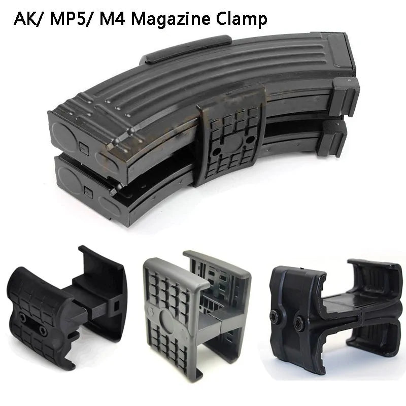 Tactical Rifle Dual Magazine Clip: AK47/M4/MAG59/MP5 Connector