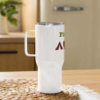 Travel mug with a handle